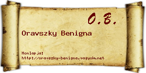 Oravszky Benigna névjegykártya